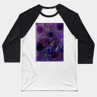 PURPLE HAZE FLOWERS RETRO 70S DESIGN Baseball T-Shirt